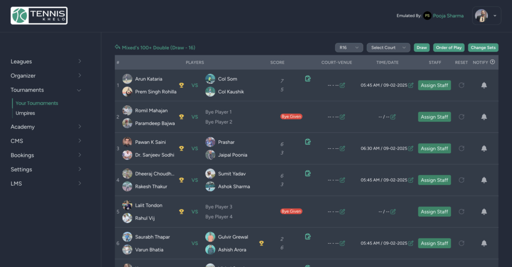 Tennis Tournament Management Software in 2025 Tenniskhelo